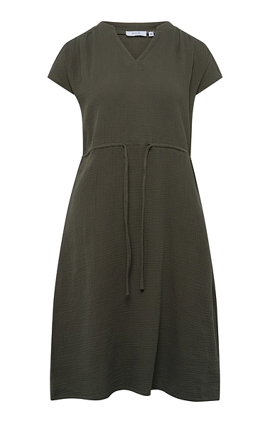 Ladies Cotton Tie Waist Midi Dress