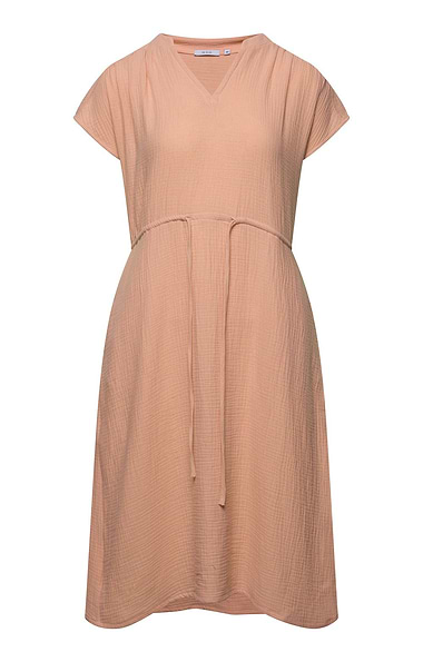 Ladies Cotton Tie Waist Midi Dress