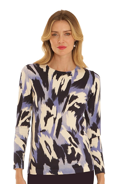 Ladies Pomodoro Brush Stroke Print Jumper