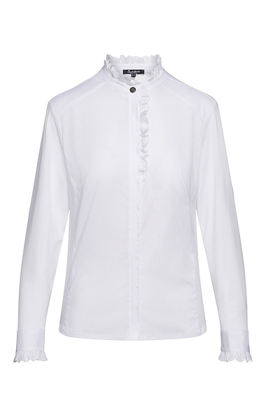 Ladies Lace Frill Trim Blouse