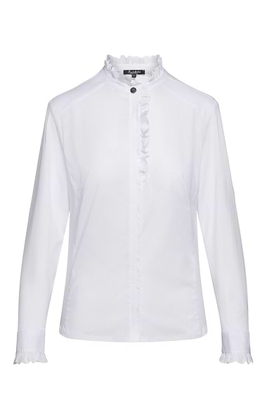 Ladies Lace Frill Trim Blouse