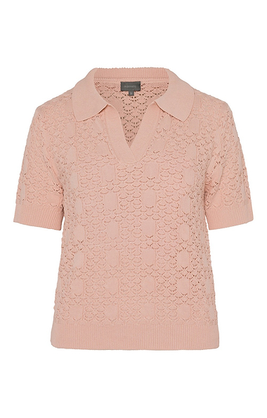 Ladies Knit Lace Polo Shirt