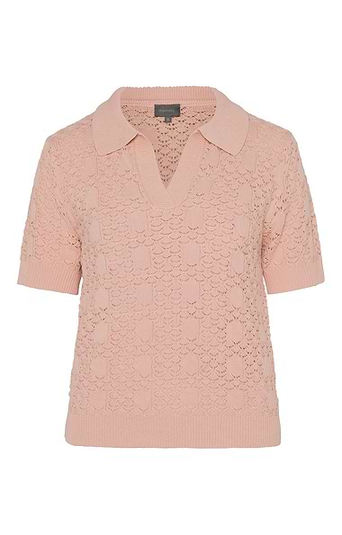 Ladies Knit Lace Polo Shirt