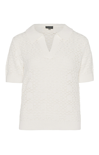 Ladies Knit Lace Polo Shirt