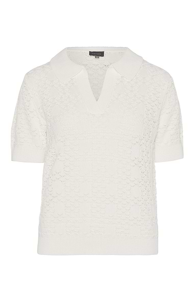 Ladies Knit Lace Polo Shirt