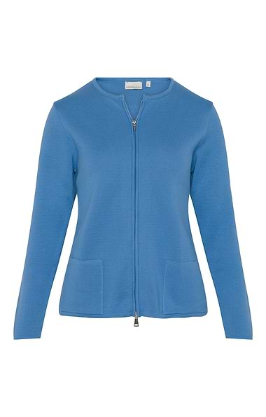 Ladies Zip Through Knit Cardigan