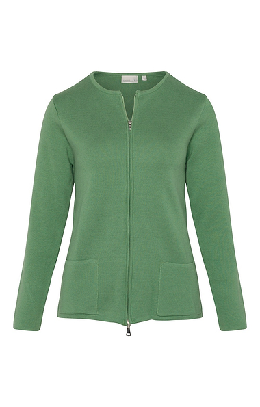 Ladies Zip Through Knit Cardigan