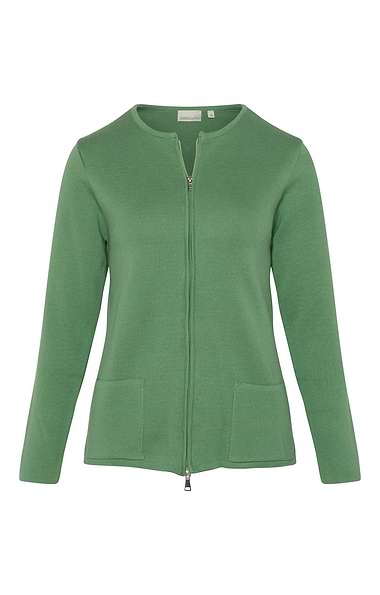 Ladies Zip Through Knit Cardigan