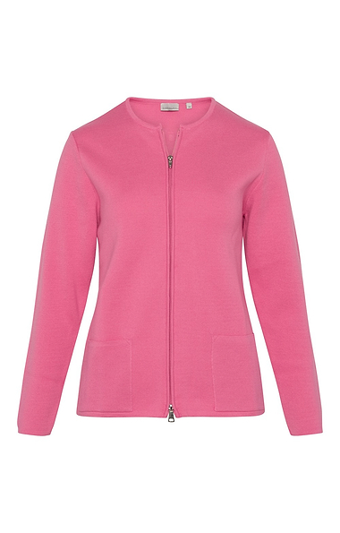 Ladies Zip Through Knit Cardigan