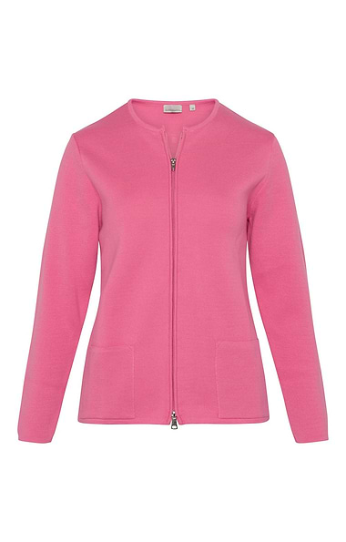 Ladies Zip Through Knit Cardigan