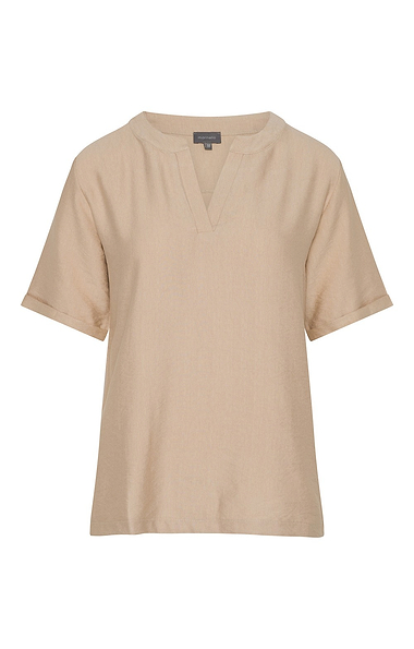 Ladies Relaxed Fit V Neck Short Sleeve Blouse