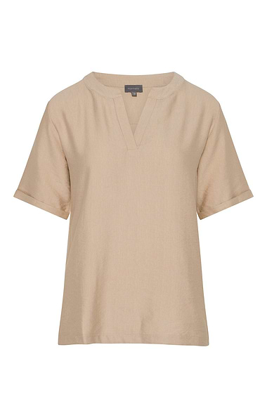 Ladies Relaxed Fit V Neck Short Sleeve Blouse