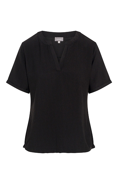 Ladies Relaxed Fit V Neck Short Sleeve Blouse