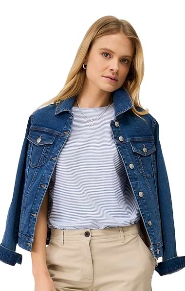 Ladies Crew Clothing Stripe Crew Slub T-shirt
