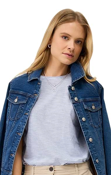 Ladies Crew Clothing Stripe Crew Slub T-shirt