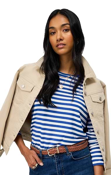 Ladies Crew Clothing Soft Stripe T-shirt