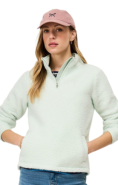 Ladies Crew Clothing Borg Half Zip Sweatshirt