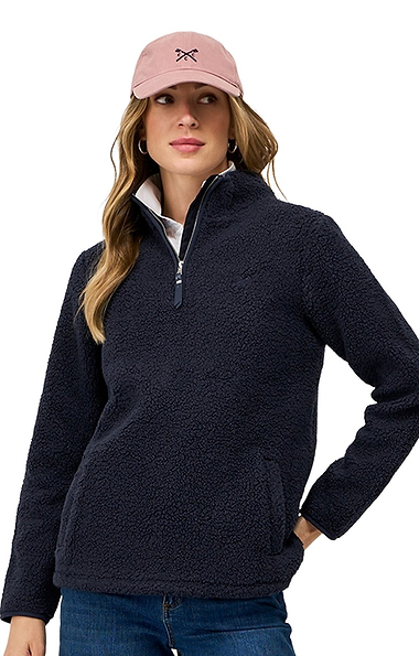 Ladies Crew Clothing Borg Half Zip Sweatshirt