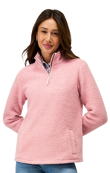 Ladies Crew Clothing Borg Half Zip Sweatshirt