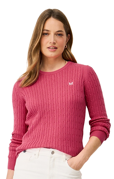 Ladies Crew Clothing Heritage Cable Crew-neck Jumper