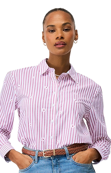 Ladies Crew Clothing Embroidered Relaxed Fit Poplin Shirt