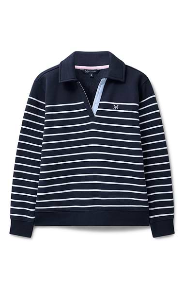 Ladies Crew Clothing Sandy Flip Collar Sweatshirt