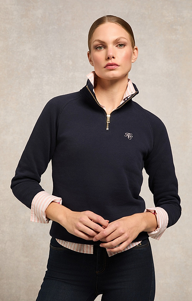 Ladies Holland Cooper Burford Quarter Zip Sweater