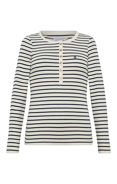Ladies Holland Cooper Striped Granddad Top
