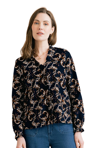 Ladies Lily & Me Kit Cord Ruffle Blouse