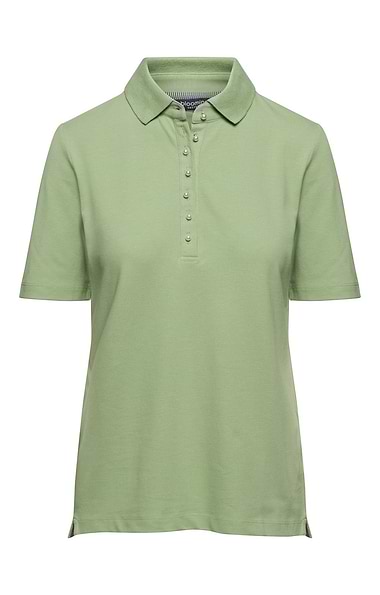 Ladies Cotton Stretch Pearl Button Pique Polo