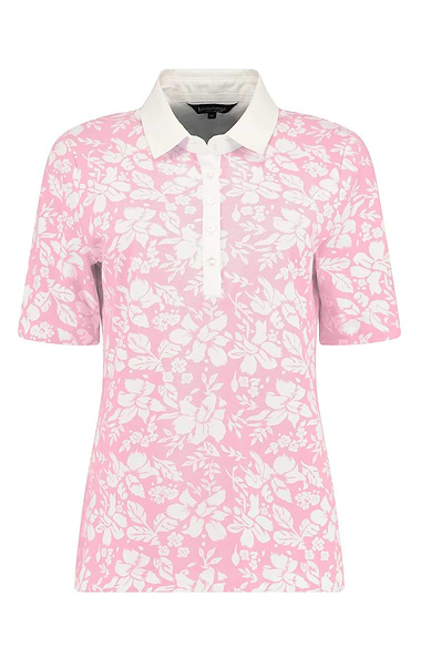Ladies Cotton Stretch Floral Pique Polo