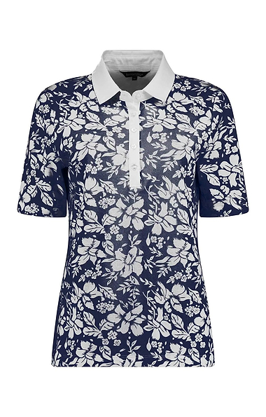 Ladies Cotton Stretch Floral Pique Polo