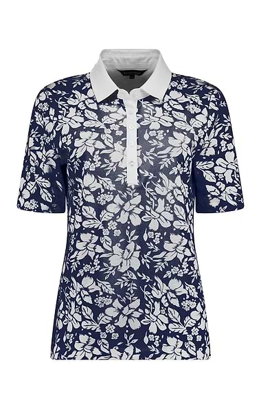 Ladies Cotton Stretch Floral Pique Polo