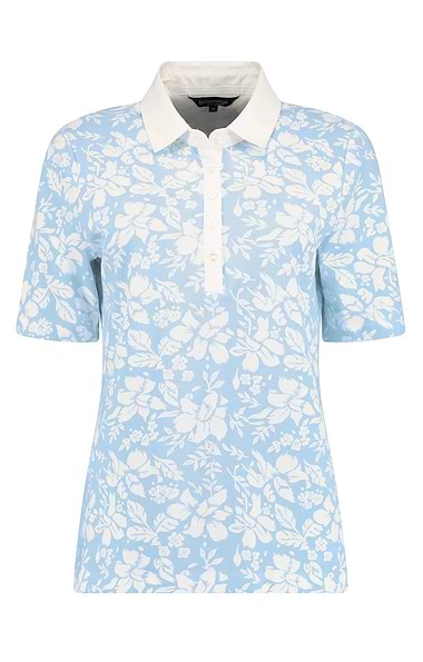 Ladies Cotton Stretch Floral Pique Polo