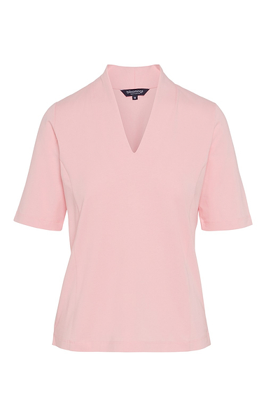 Ladies Cotton Stretch V Neck Top
