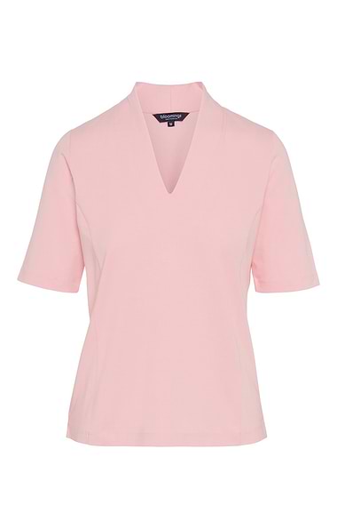 Ladies Cotton Stretch V Neck Top