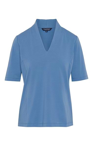 Ladies Cotton Stretch V Neck Top
