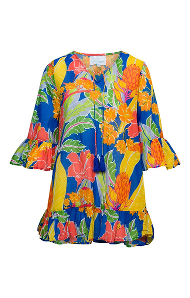 Ladies One Summer Emma Tie Neck Print Top