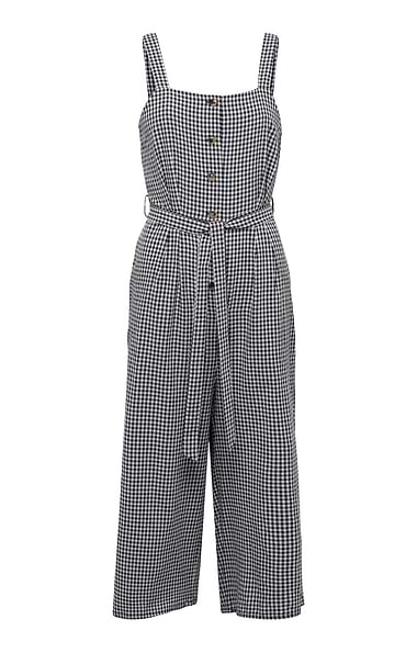 Ladies Yumi Gingham Button Through Jumpsuit