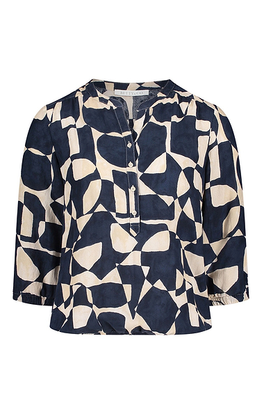 Ladies Betty & Co Notch Neck Abstract Print Blouse