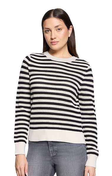Ladies Betty & Co Cotton Stripe Knit Jumper