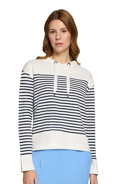 Ladies Betty & Co Stripe Hooded Sweatshirt