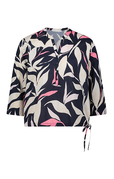 Ladies Betty & Co Abstract Floral Tie Hem Blouse