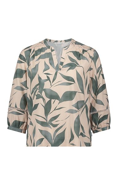 Ladies Betty & Co Lace Insert Print Blouse