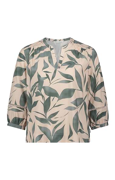 Ladies Betty & Co Lace Insert Print Blouse