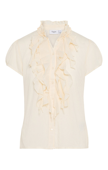 Ladies Saint Tropez Tilli Short Sleeve Frill Blouse