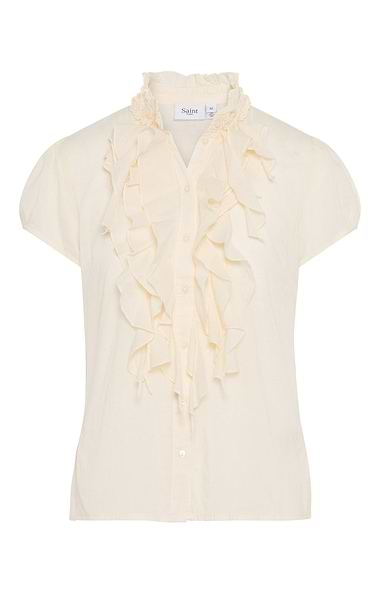 Ladies Saint Tropez Tilli Short Sleeve Frill Blouse