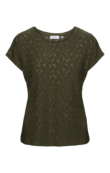 Ladies Embroidered Anglaise T-shirt