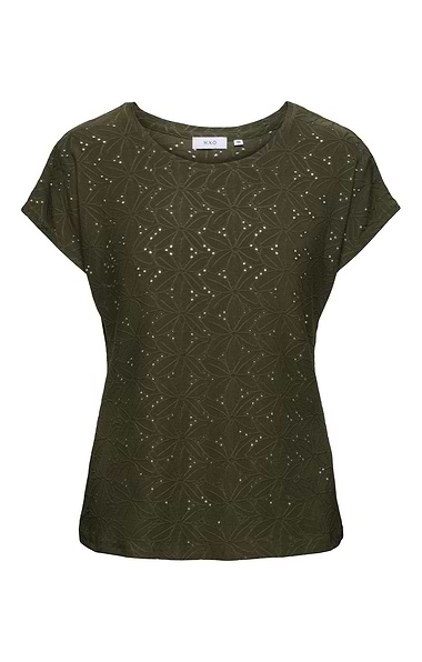 Ladies Embroidered Anglaise T-shirt