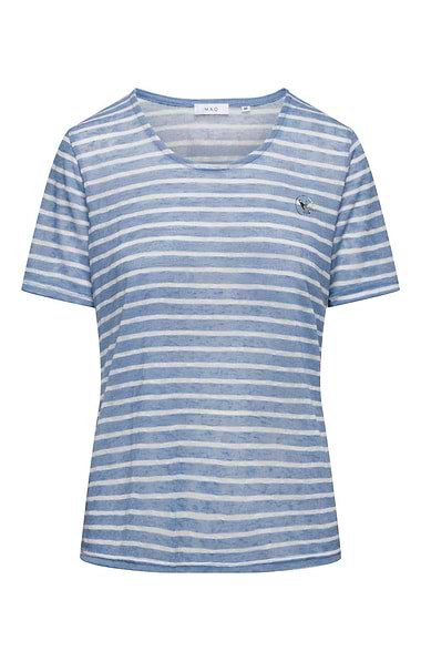 Ladies Round Neck Stripe T-shirt